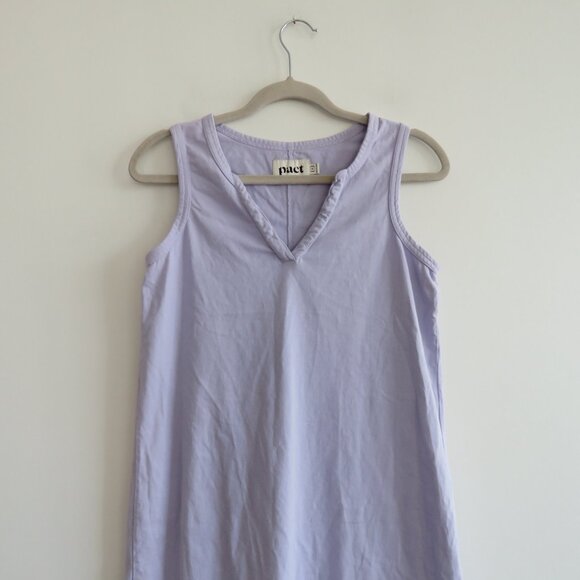 PACT The Frame Cotton Midi Dress in Lavender Purple Minimalist Travel - Size S - Picture 4 of 13